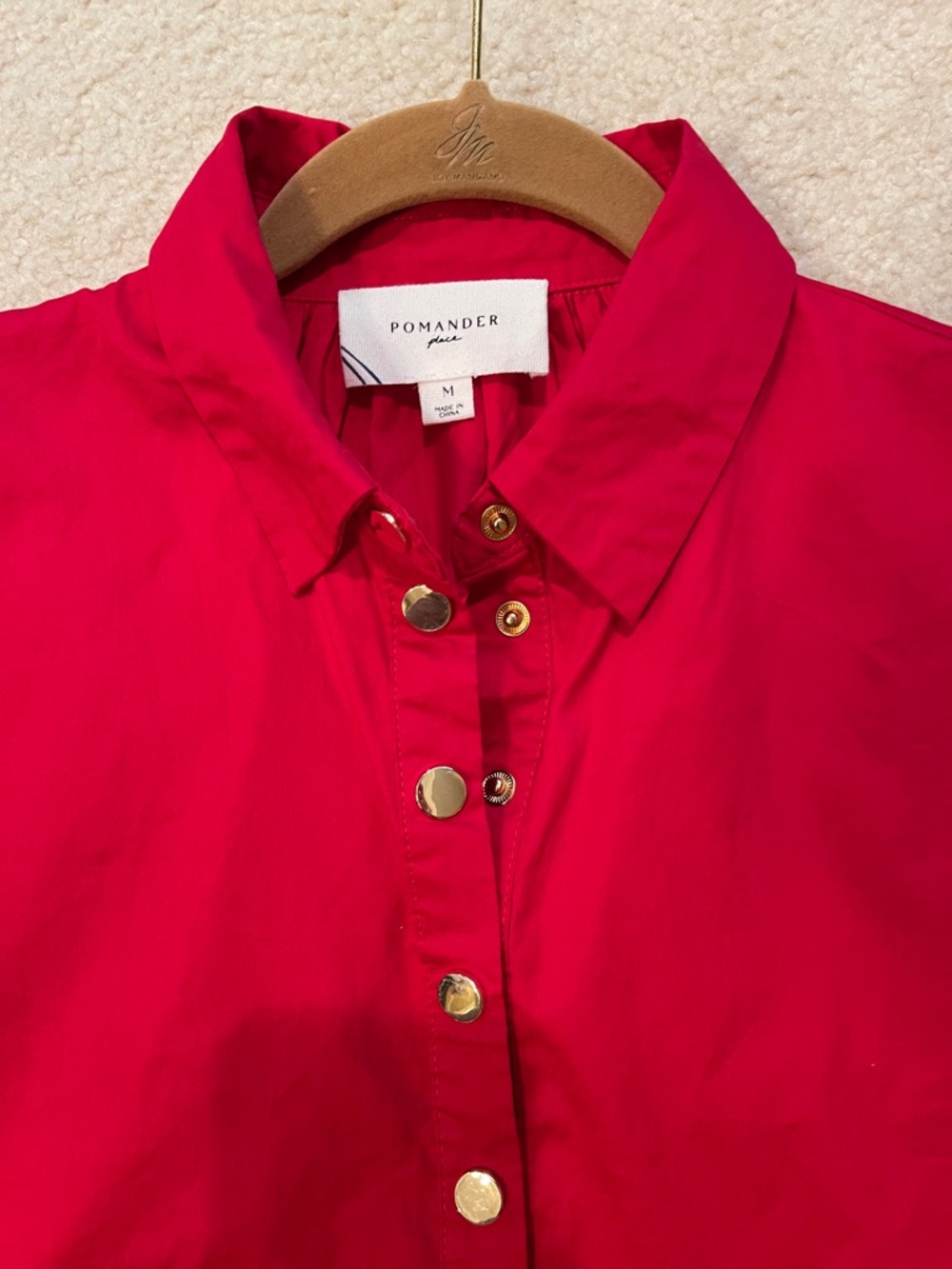 NWT Tuckernuck Pomander Place Red Short-Sleeve Button Polo Dress M - Picture 2 of 5